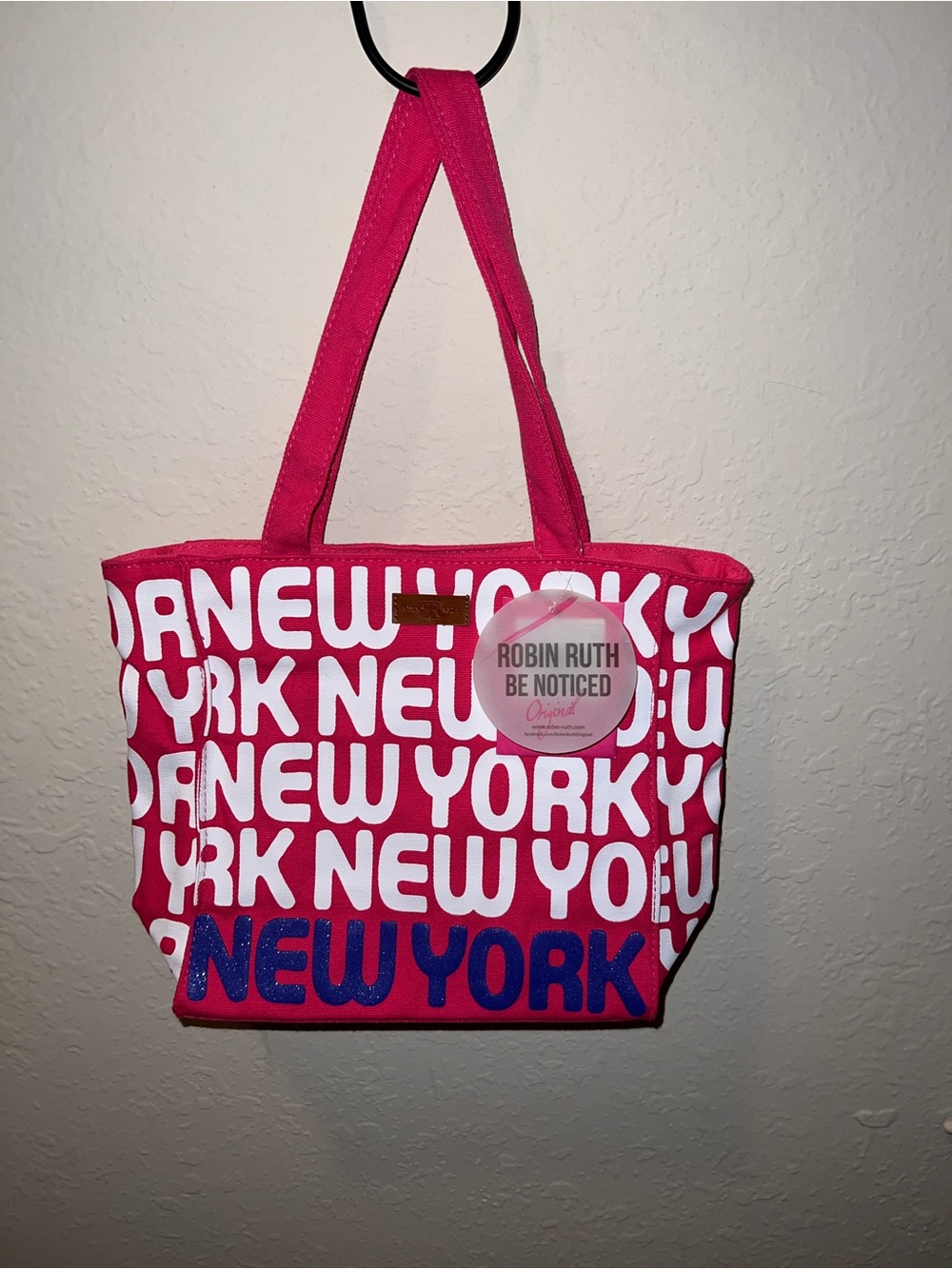 Robin Ruth Pink 'New York' Canvas Tote